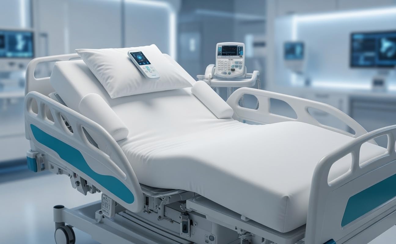 Colchón de rehabilitación de hospital con funda protectora impermeable (lavable), fabricado en Europa, 90 x 200 x 17. Funda de colchón impermeable en color blanco. Transpirable y lavable. Calidad