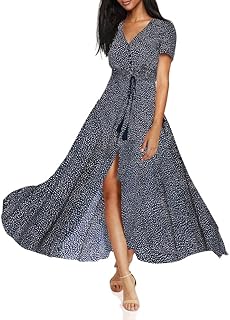 Milumia Women Button Up Floral Print Party Split Flowy Maxi Dress