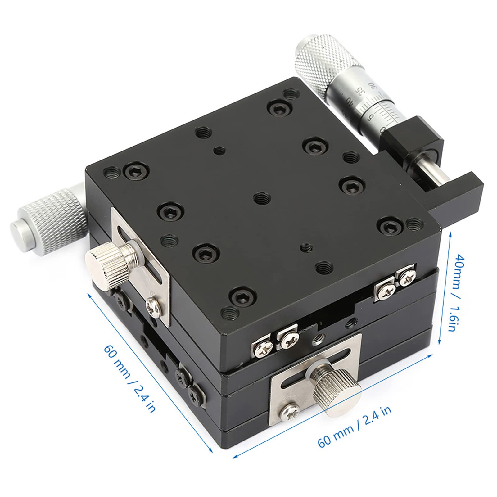 XY-Lineartisch Mikrometer Manueller Schiebetisch Trimmplattform Kreuzrollenstufen (SEMY60-AS 60 * 60 * 40mm) Andere Werkzeuge und Zubehör