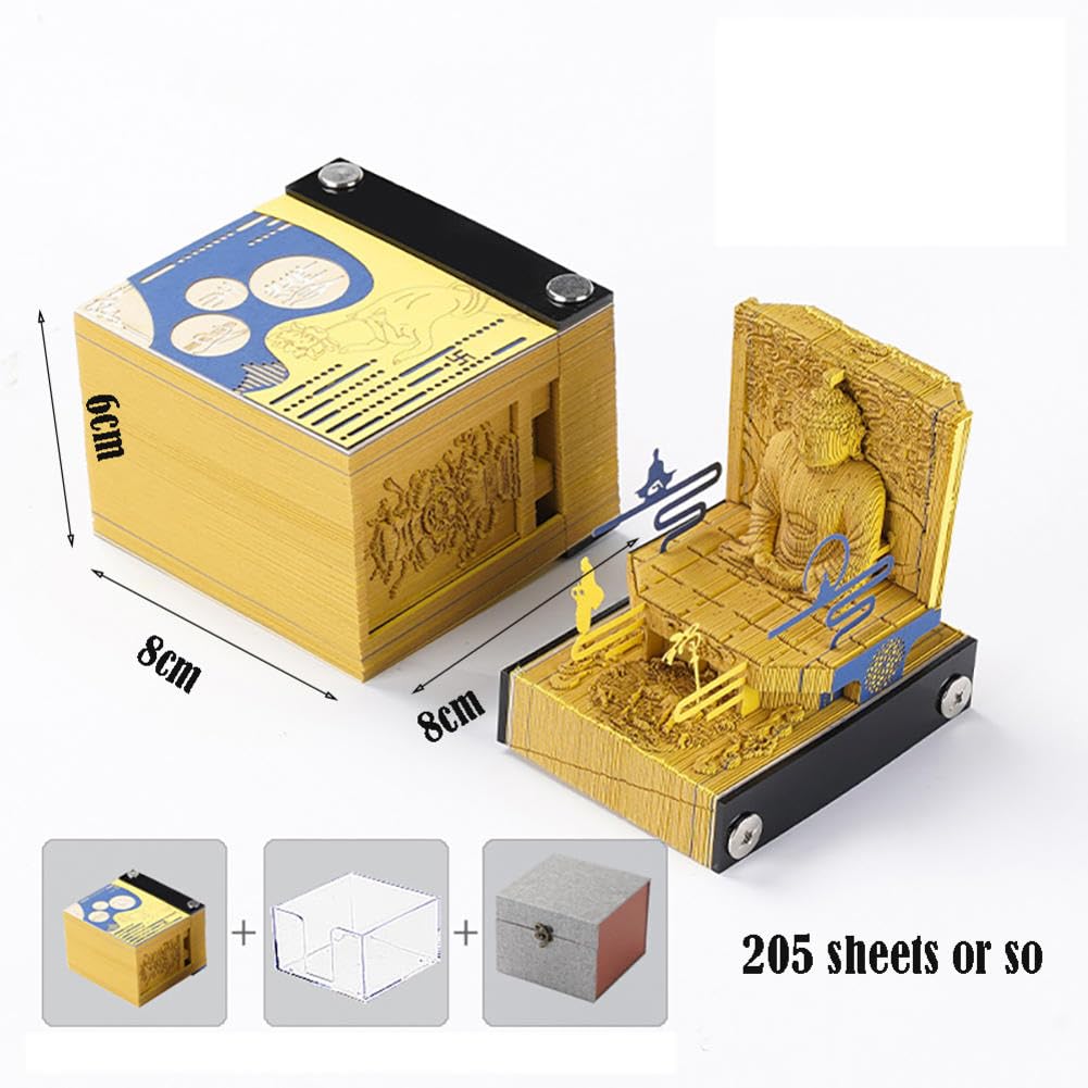 Buddha-Statue-Kalender, 3D-Notizblock, Artsy Pads
