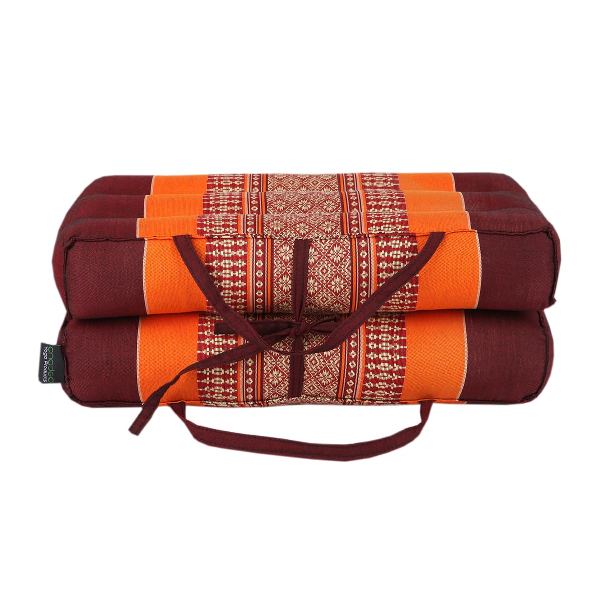 Coussin de Yoga et Méditation en Kapok Naturel - Bourgogne Orange - Confort Optimal, Posture Alignée, Coutures Renforcées - Léger, Compact et Facile à Transporter - Idéal Zazen et Pleine Conscience