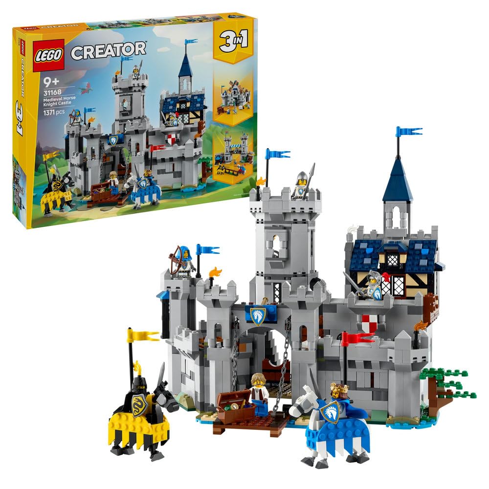 LEGO Creator 3in1 Medieval Horse Knight Castle Playset Building Toy 31168 for 9+ Gift for Boys and Girls-image-37
