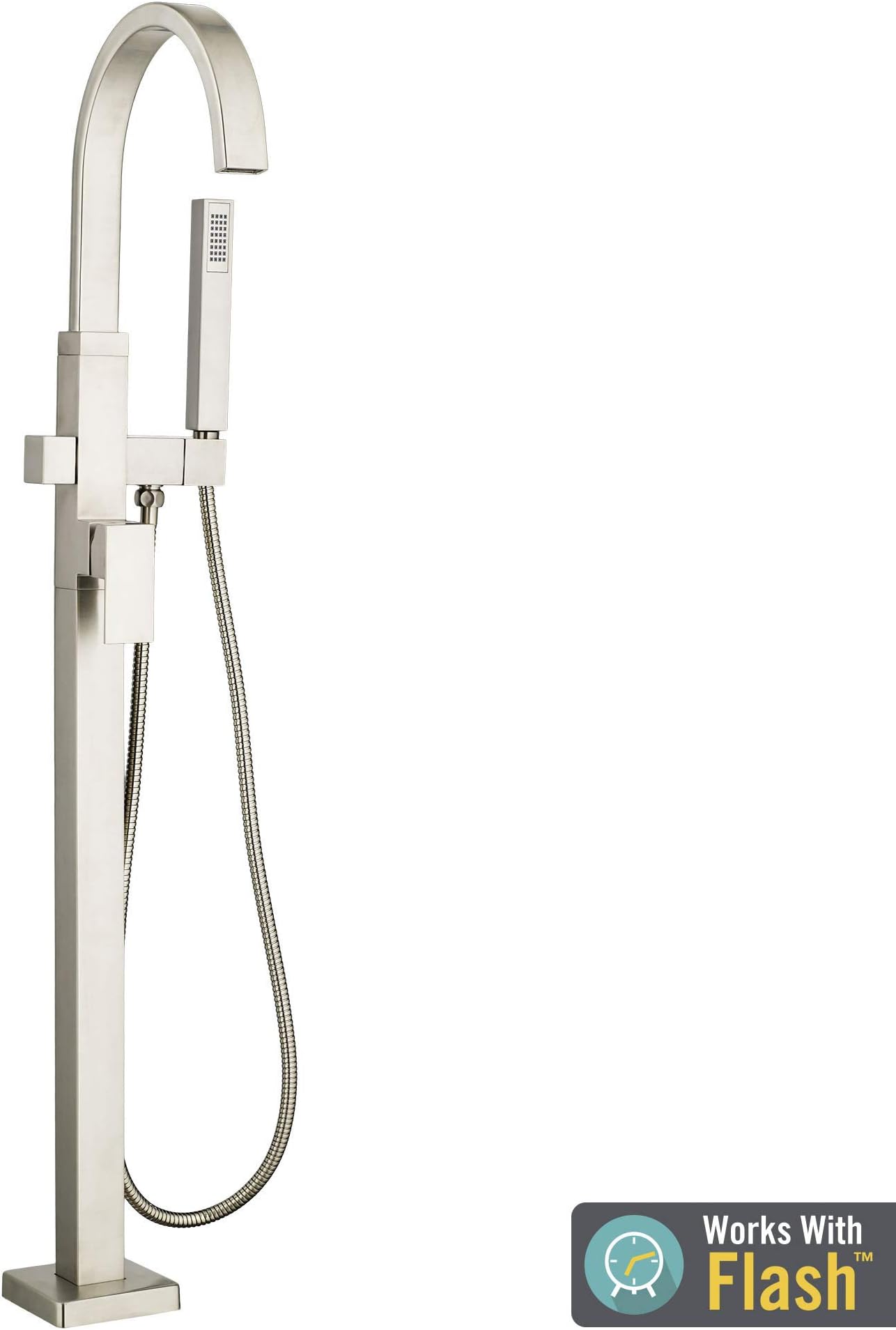 American StandardT184951.295 Contemporary Square Freestanding Tub Faucet for Flash Rough-in Valve, Brushed Nickel