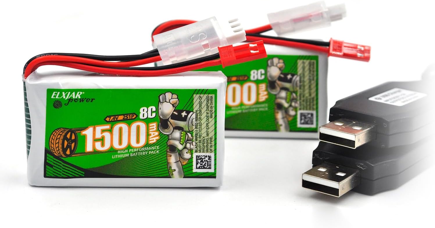 Rc Radio Universal 7.4v 1500mah 8c 2s Li-ion Battery Jst Plug For Flysky Fs Gt5 G7p Dumborc X6 X4 X5p Ht 6a Mc6 Rc Car Boat Transmitter P 1644863 - Foto 6