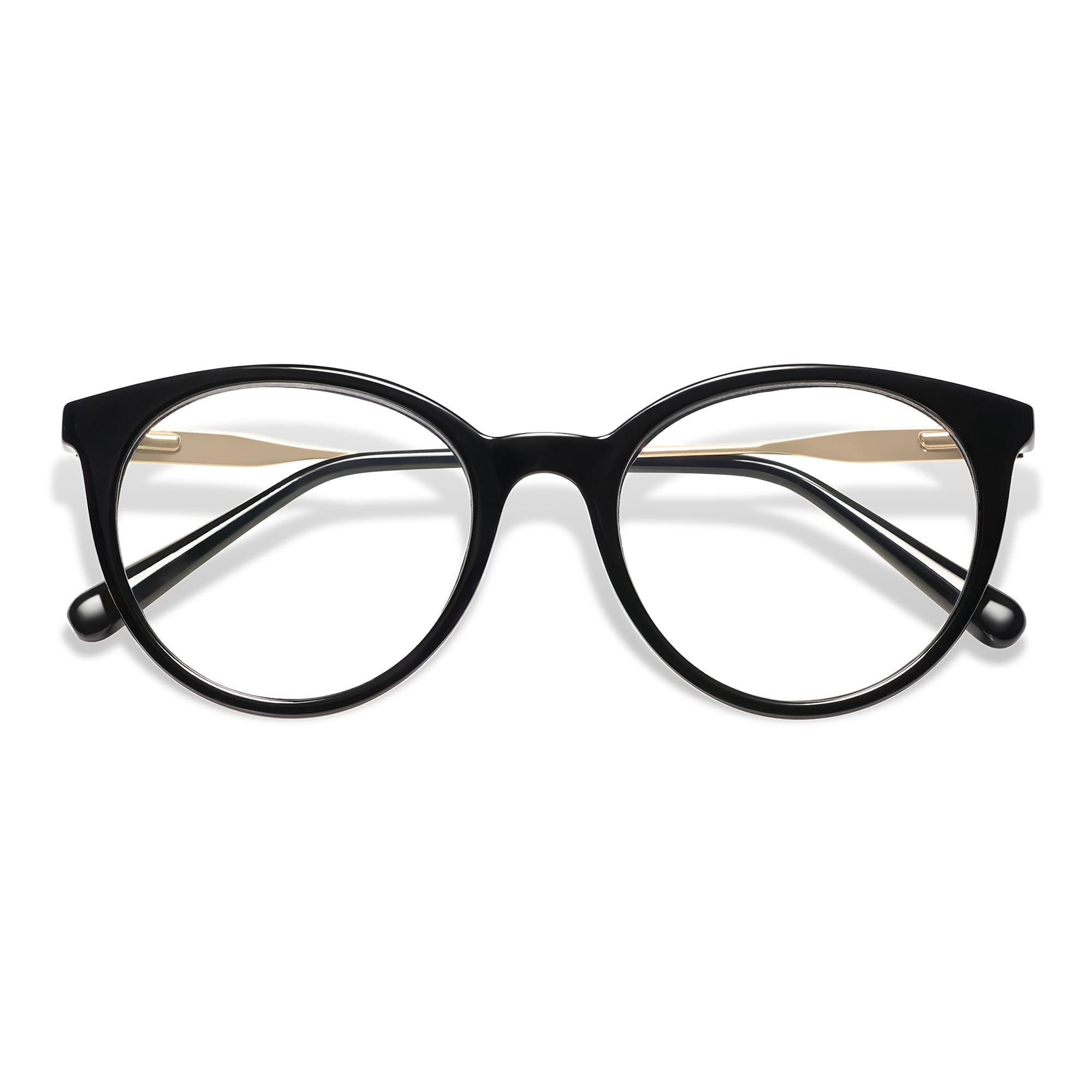 AMOMOMA Retro Round Reading Glasses for Women Cute Stylish Blue Light Blocking Readers AM6055