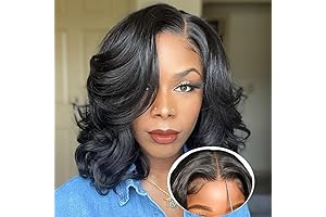 Pre Plucked Body Wave Bob Wigs Glueless Lace Pre Cut 4x4 Lace...