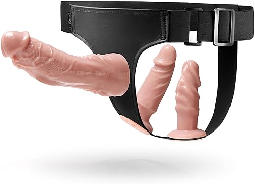 UTIMI Correa de sexo de amarrar con consolador de silicona juguetes sexuales para masturbación femenina y lesbiana, lubricante incluido