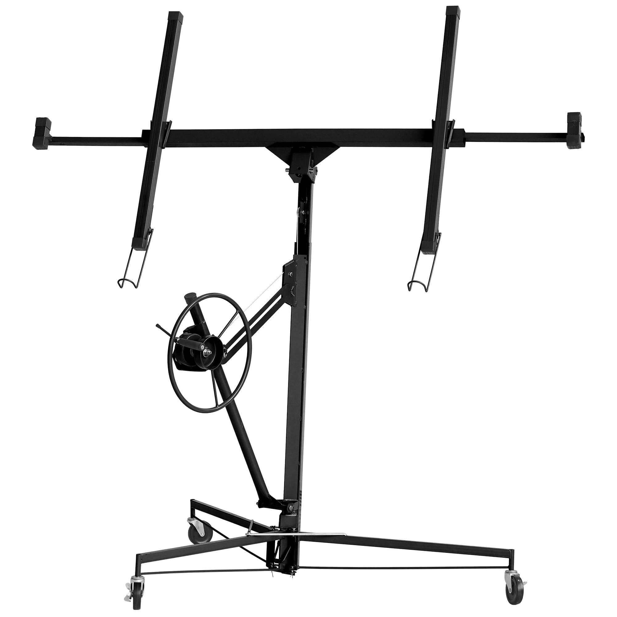 Elevon 11FT Drywall Lift Panel Hoist Jack Lifter, 150LBS Heavy Duty Sheetrock Lift, Rolling Caster Wheels, Lockable Construction Tools, Adjustable Telescopic Arm, Black