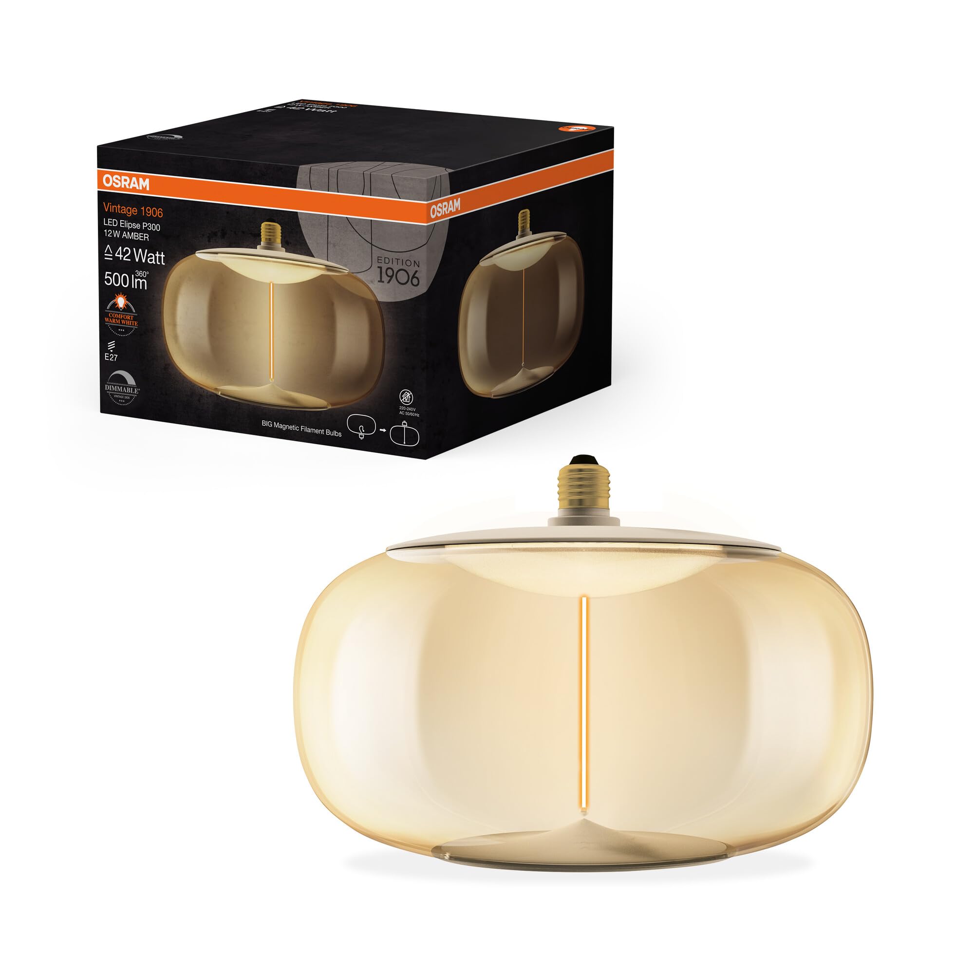 OSRAM Vintage 1906 Big Elipse è una dimmerabile realizzata in plastica con