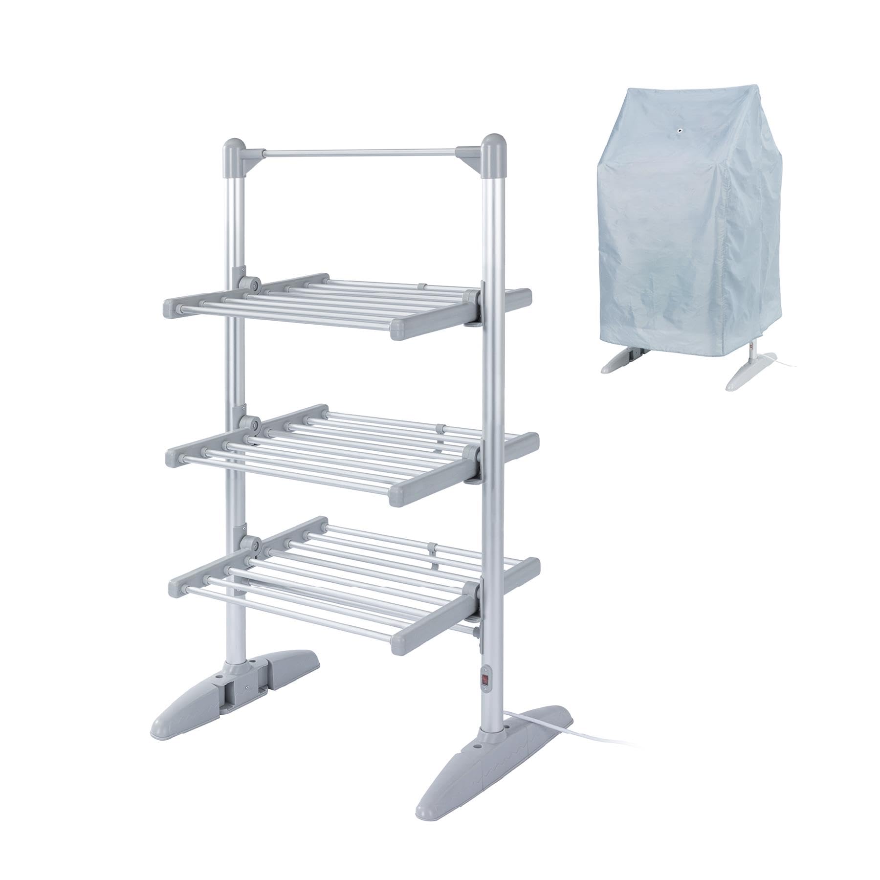 Rediffusion 3 Tier Heated Airer with Cover - Silver