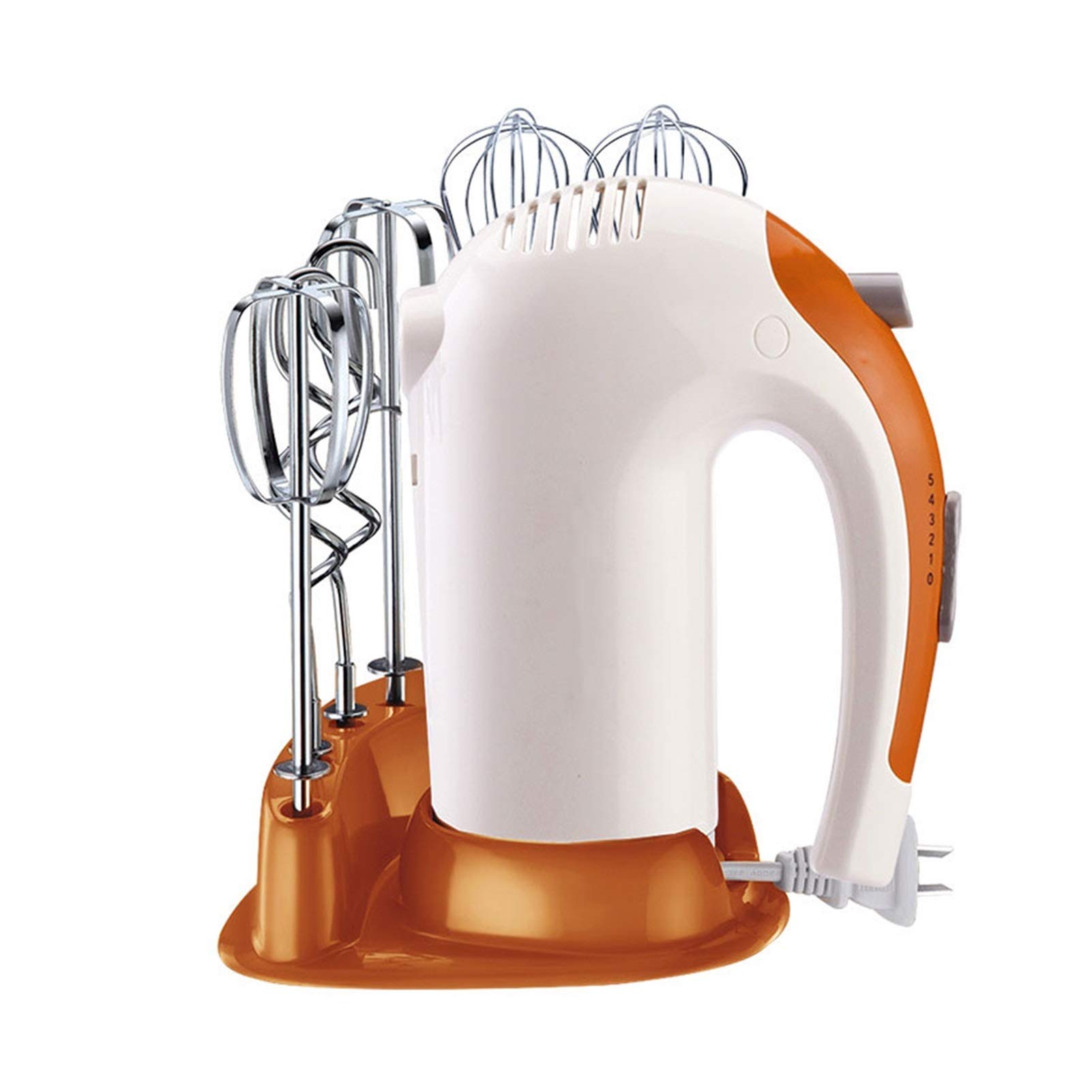 HHWKSJ Electric Hand Mixer 5-Speed 300W Powerful Turbo function Handheld Mixer with Eject Function Storage Base and 6