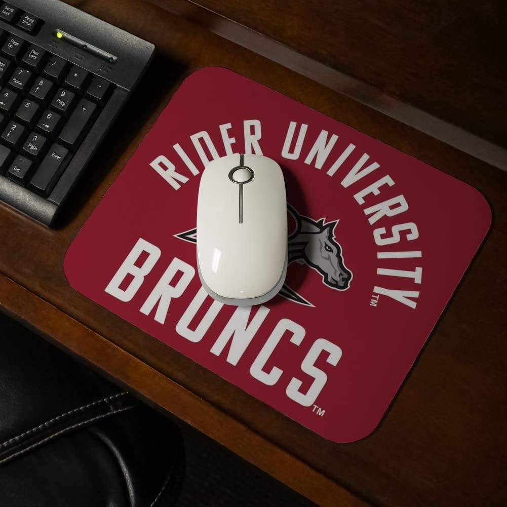 Rider University Broncs Logo Low Profile Thin Mouse Pad Mousepad