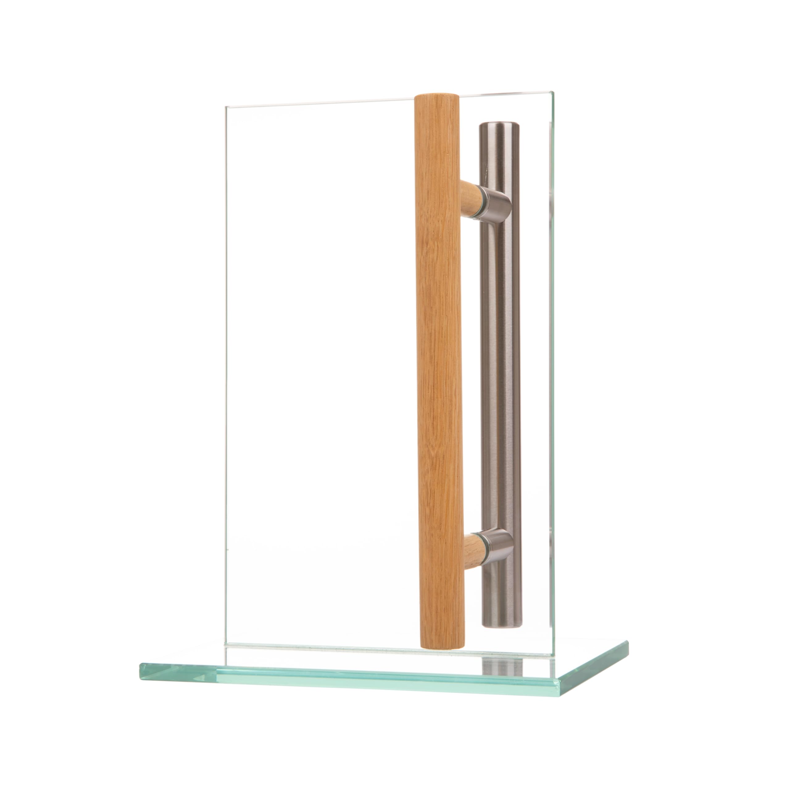 MLS Maniglia per sauna e SPA, Coppia di Maniglie per Porte, Sensazione Piacevole al Tatto, Combinazione di Maniglie in Acciaio Inox e Legno, per Porte Interne in Vetro e Legno, 600 mm
