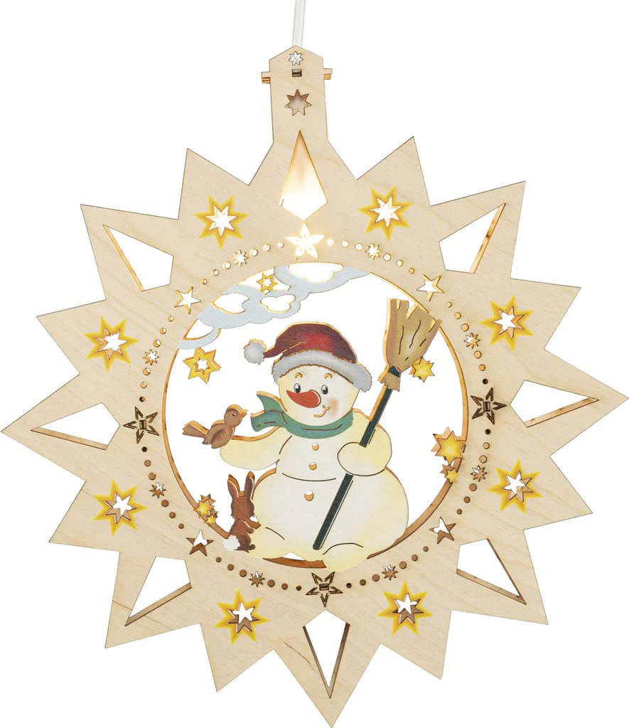 Rudolphs Schatzkiste Fensterbild Schneemann, farbig Ø 32cm NEU Fensterdeko Weihnachtsdeko