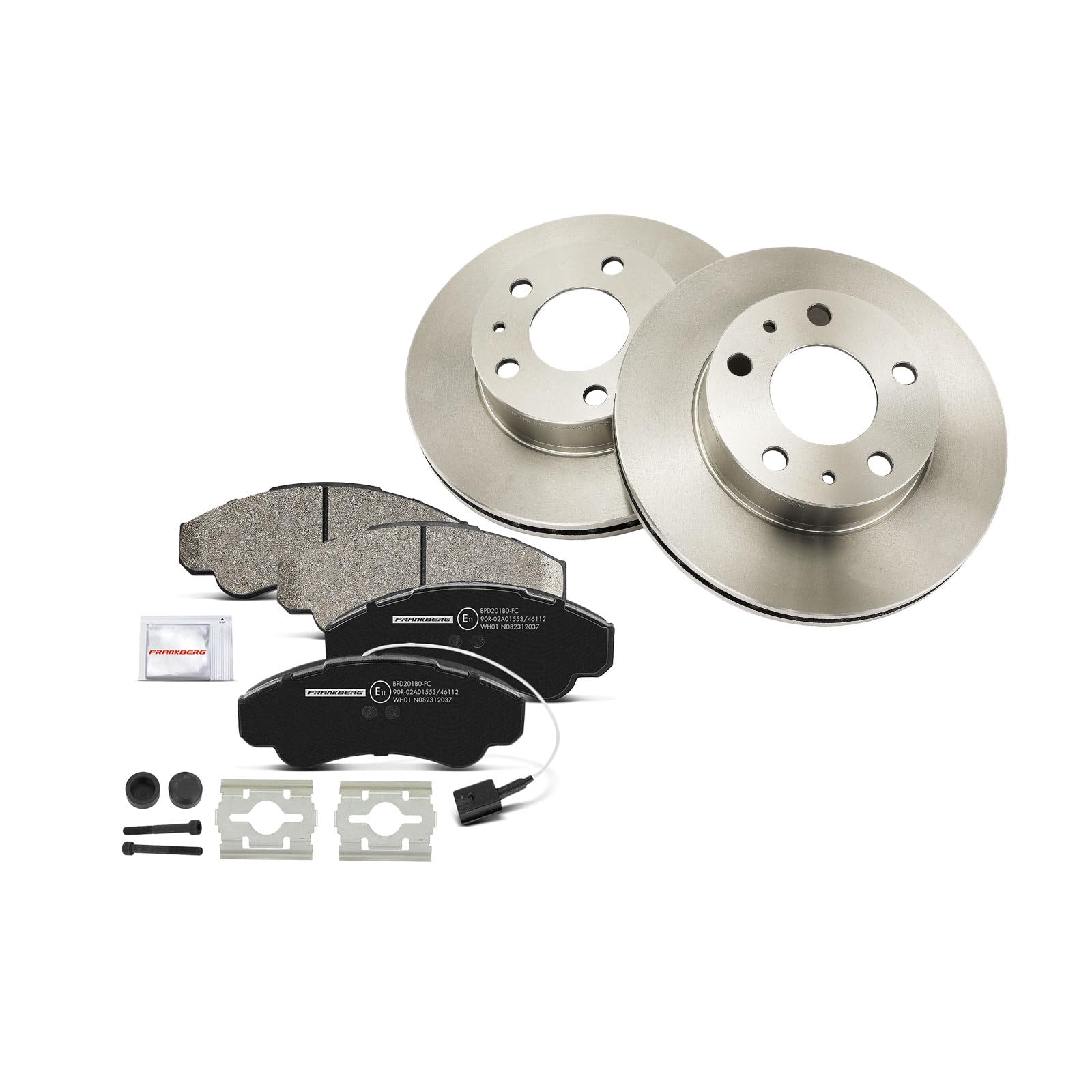 Frankberg Set freni incl. 2x Dischi Freno + 4x Pastiglie dei Freni Anteriore Compatibile con Ducato Bus 244 Ducato Bus 230 Jumper Furgone 230L Replace# 4246K3,1307356080