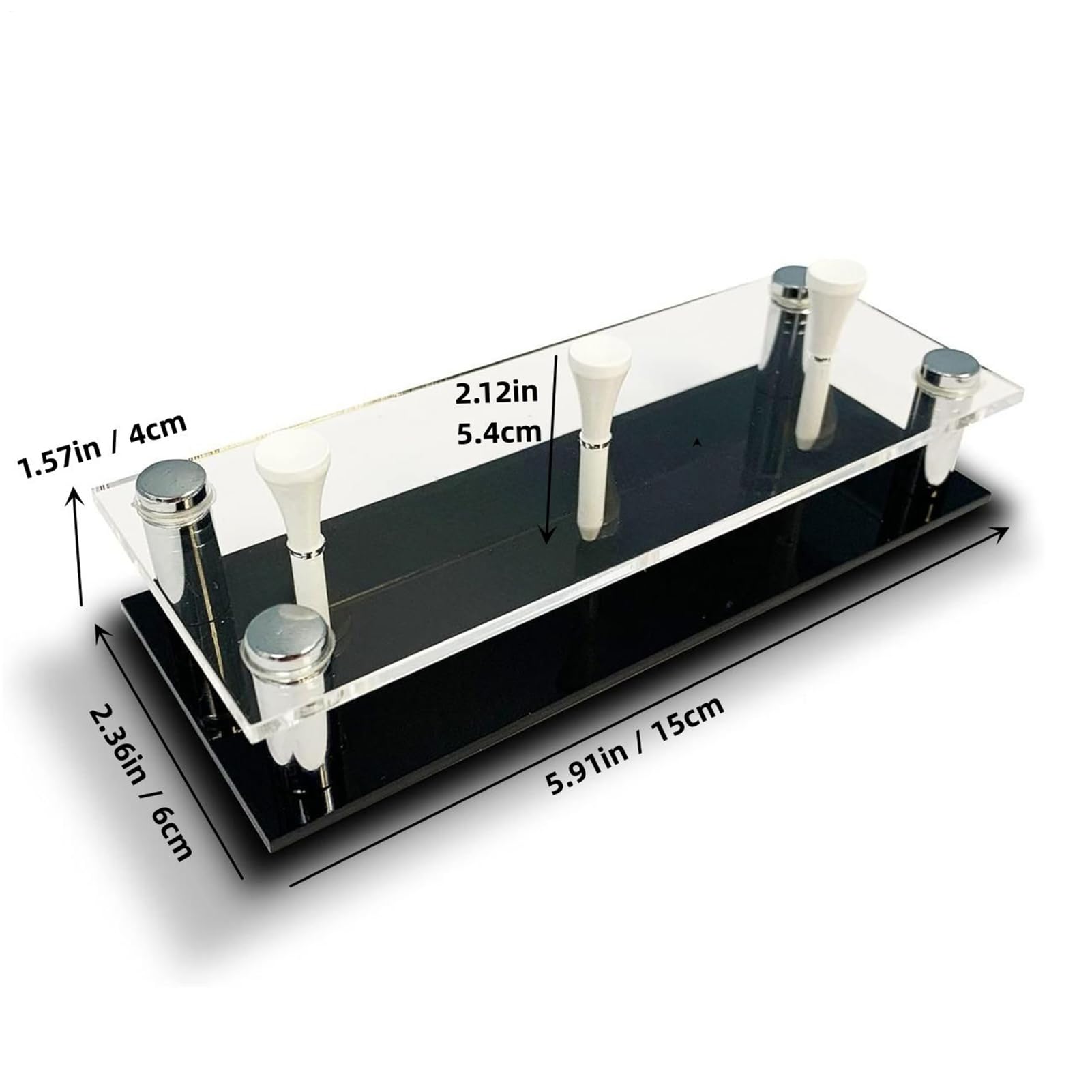 Expositor para bolas de golf, soporte decorativo de golf con base y camiseta, almacenamiento acrílico y metal para oficina o salón