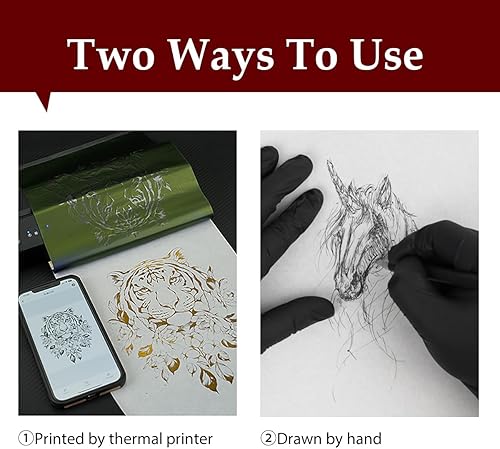 Miniatura 6 de Magic Creator - 20 piezas de papel de transferencia de tatuajes, Stencil Stuff de 4 capas Ultra HD, papel térmico de alta calidad, papel de