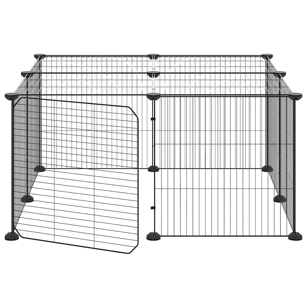 Mangloder 12 Pezzi Gabbia per Animali Domestici con Porta in Acciaio Verniciato a Polvere Pannelli 35x35cm Modularmente Espandibile per Conigli porcellini d'India Criceti Interni ed Esterni