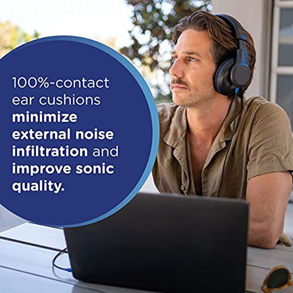 TWT Audio Ergo TW200 Premium Over-Ear-Kopfhörer, kabelgebunden, 3,5-mm-Klinkenstecker | Geräuschreduzierend, langlebig, für Klassenzimmer, Schule, Studenten und Lehrer, universelle Gerätekompatibilität