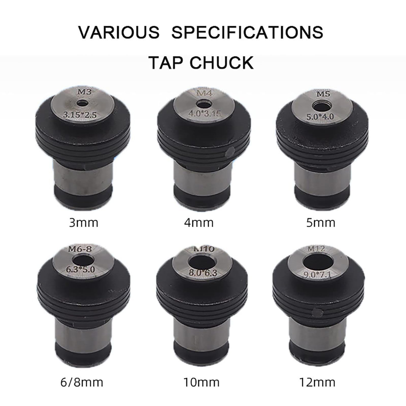 Máquina Roscar Neumática M3-M12, Portátil/portátil, Ahorro Tiempo/Mano Obra+ Grifo, No Es Fácil De Romper, con Mandril (M3, M4, M5, M6-8, M10, M12), para Marco/chasis,A