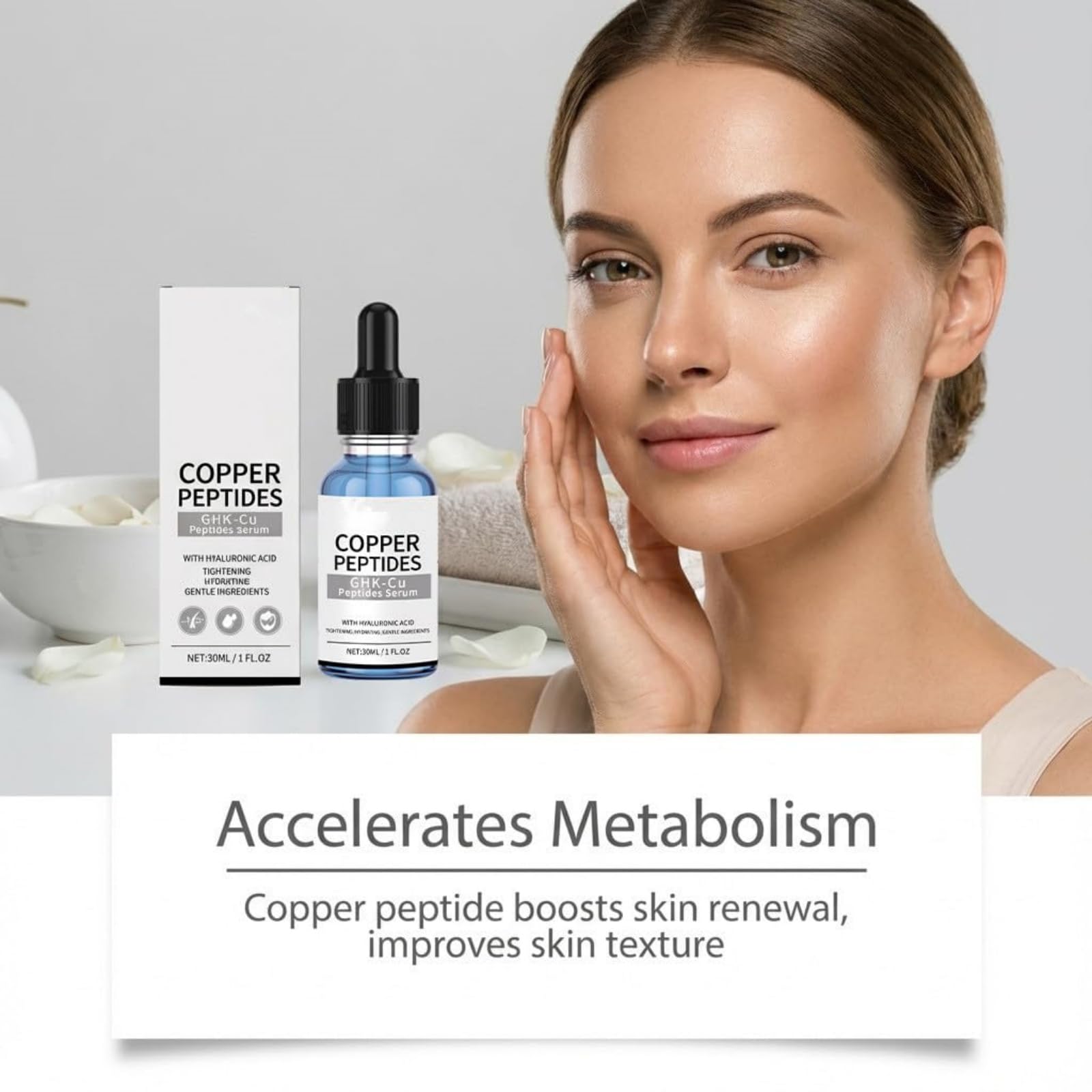 ghk-cu serum kaufen 50mg GHK Cu Ampulle Blaues Kupferpeptid Gesichtsserum Anti-Aging  Feuchtigkeitsspendend Reparierend für Hautpflege Serum Gesichtspflege-Set main image 1