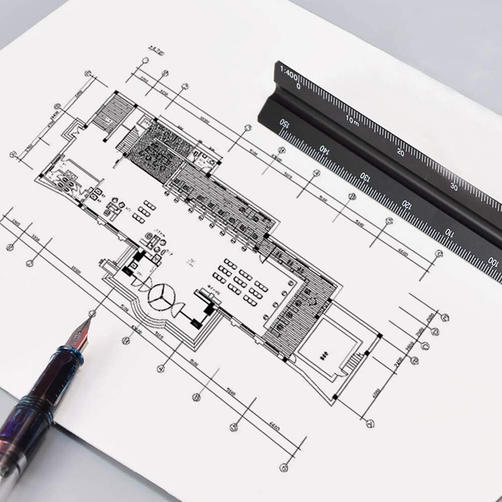 Righello In Alluminio 30 Cm Per Architetti - Scala Metrica 1:20, 1:25, 1:50, 1:75, 1:100, 1:125 - Precisione Laser - Foto 12