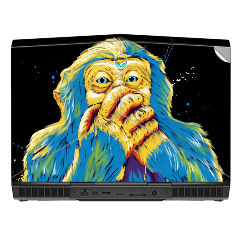 gadgetswrap laptop decal vinyl sticker top only compatible with alienware 15 r4 - speak no evil