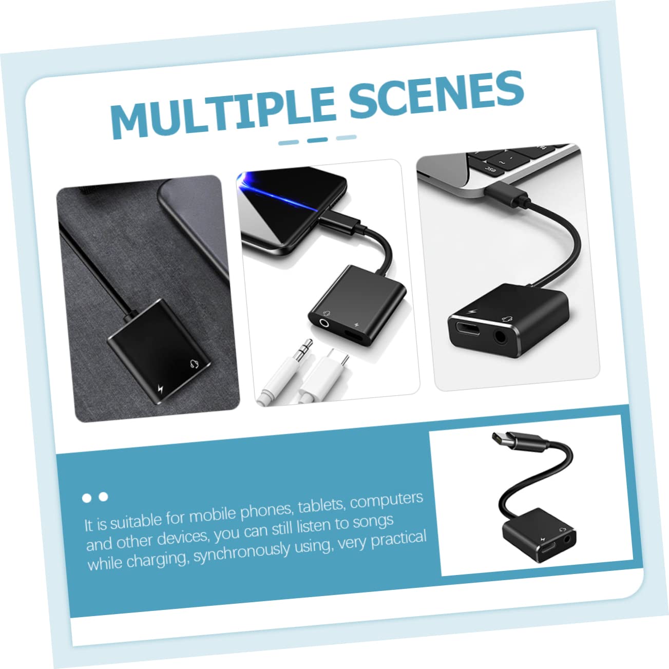 Mikikit 4pezzi Adattatore Usb c Con Caricatore Convertitore Headphone Splitter Compatibile Per Smartphone e Design Compatto e Leggero Trasmissione Audio Chiara e Efficiente