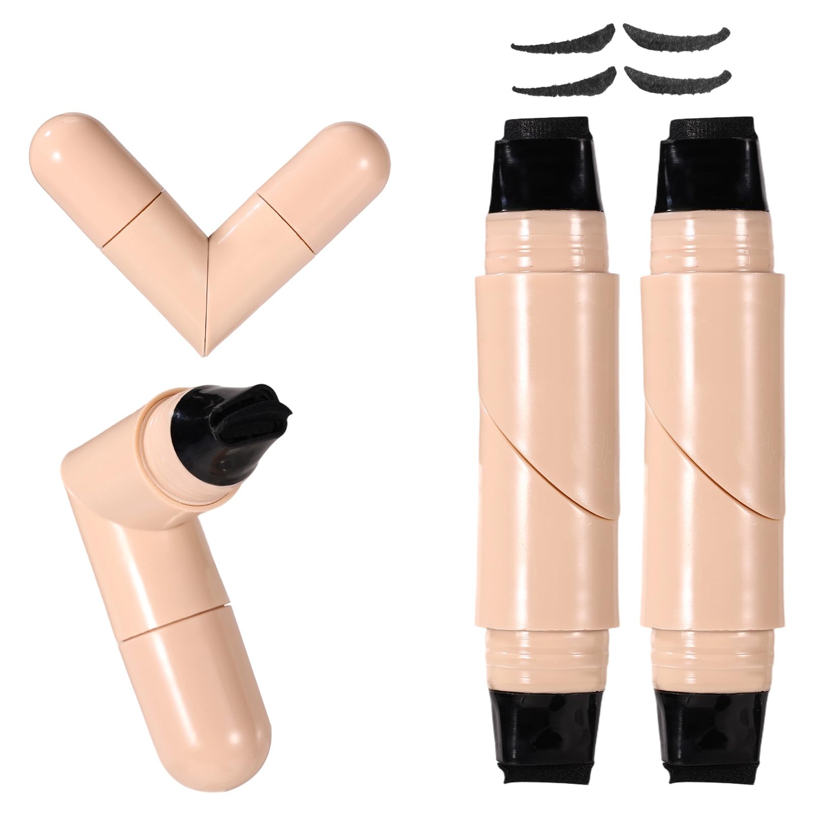 2szt Składane Stemple do Eyelinera, Dwustronny Czarny Płynny Eyeliner w Żelu w Formie Stempla dla Początkujących Łatwe Rysowanie Wykwintnego Makijażu