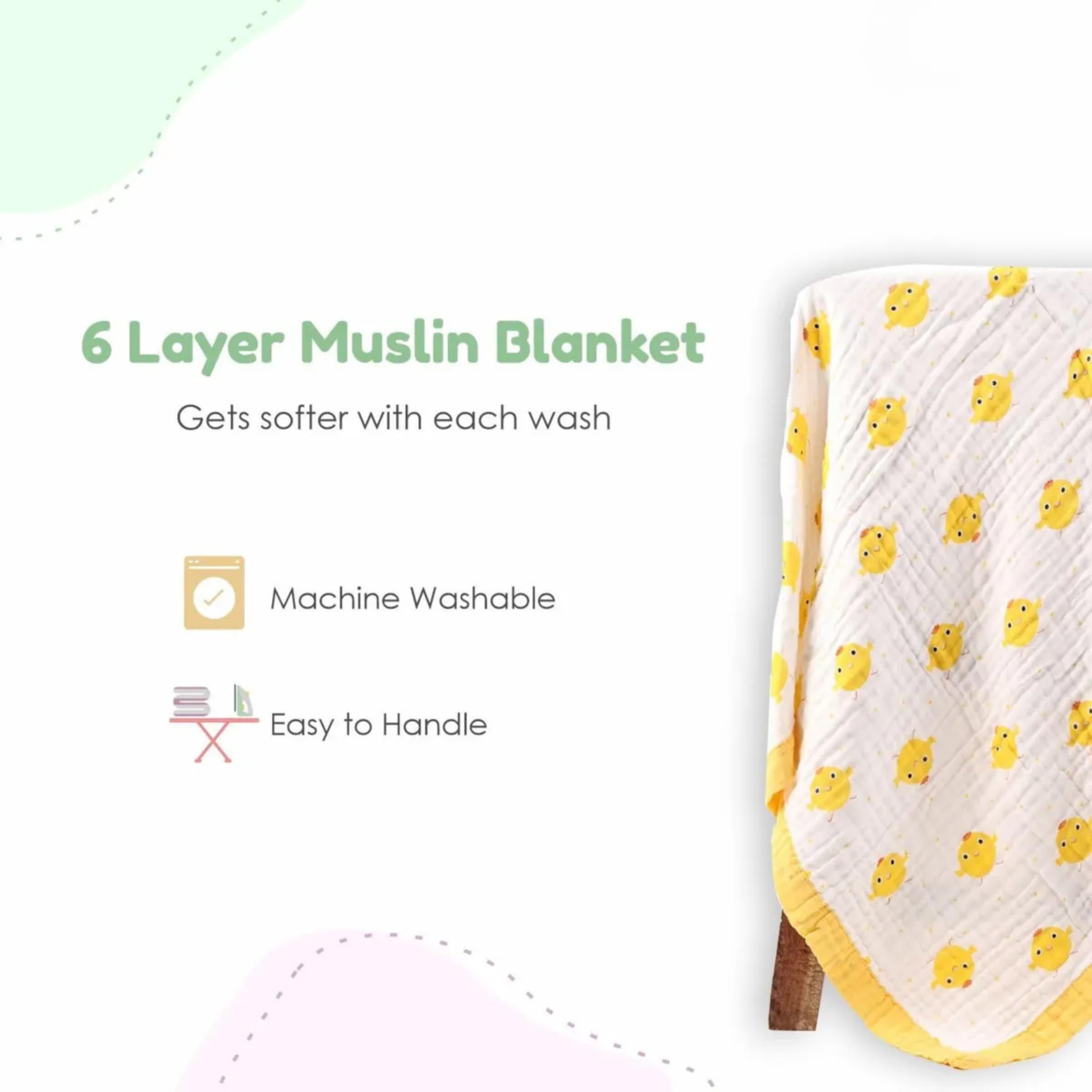 Smile Baby-100-Organic-Muslin-6-Layer-Super-Soft Muslin Baby Blanket 100 * 110 CM 1 Pic Blanket 4