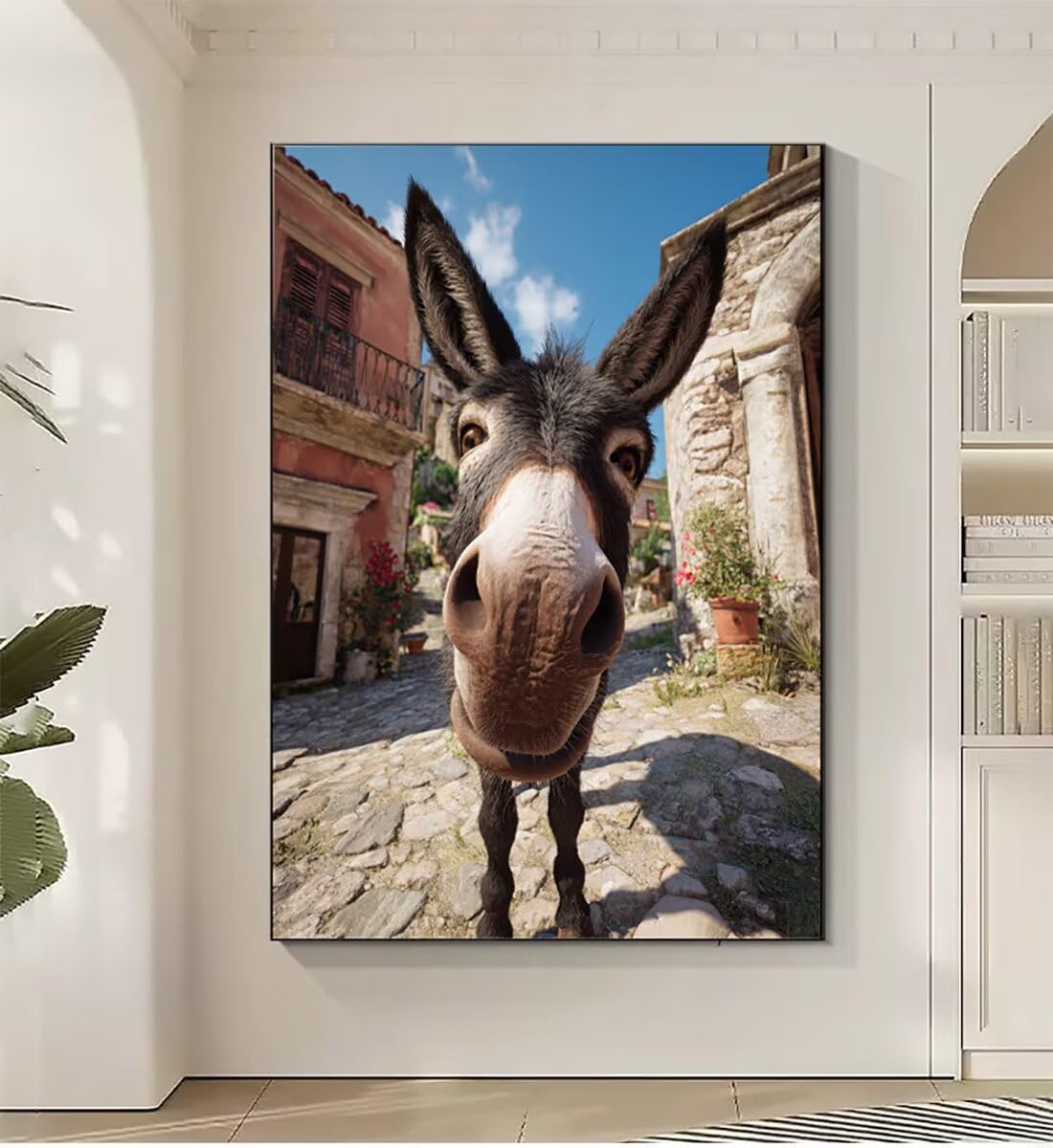 ZBSWK952 Osiołek do malowania po numerach, dla dzieci, 61 x 81 cm, duża farba po numerach, dla dorosłych, zwierząt, DIY, obrazy olejne, rękodzieło, hobby dla kobiet, prezenty z pędzlami i pigmentem