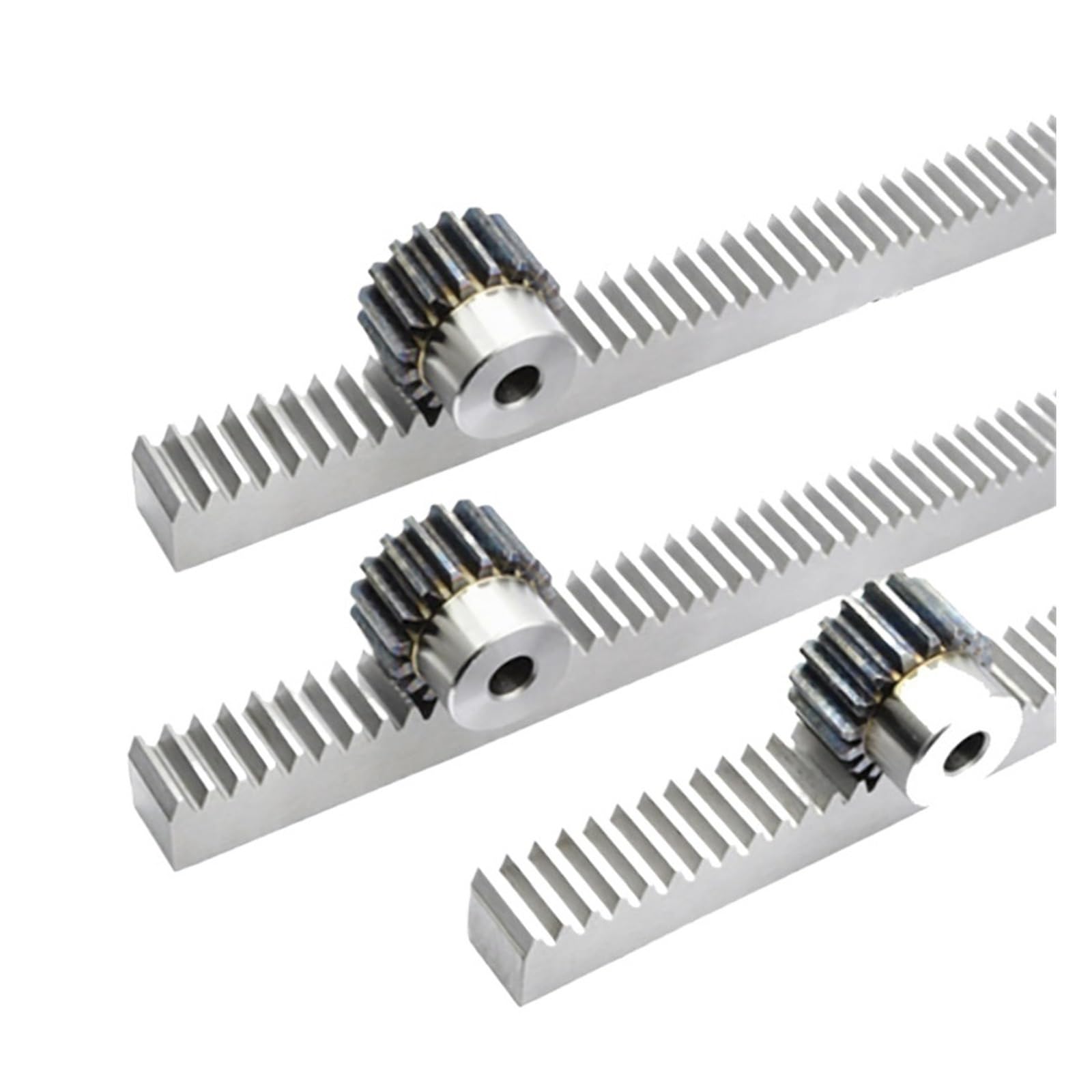 Spur Rack Steel High Precision 3pcs 1Mod 1 Modulus 12x12x1000mm High Precision Steel Straight Rack + 1Mod 18Teeth Spur Gear(8mm)