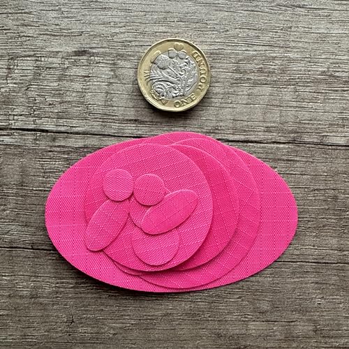 aZengear Repair Patches for Down Jackets - Waterproof, Pre-Cut, Self-Adhesive, Tear-Cold-Heat-Resistant Nylon Polyester Fabric to Fix Puffer Coats, Gear, Tents (11 Pcs, Dark Pink)