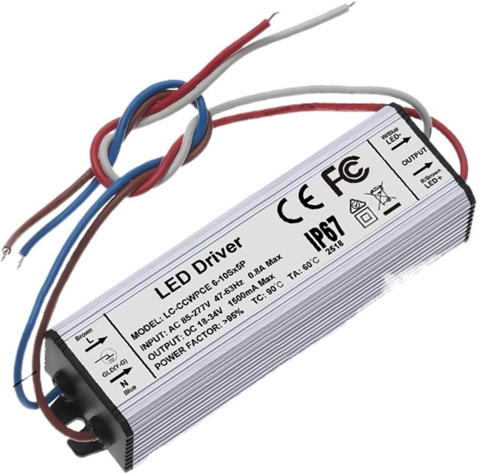 LED Driver Constant Current 2100mA 1800mA 1500mA 1200mA 900mA Lighting Transformer 30 36 40 48 50 60 70 W watt Power Supply(Aluminum Case,1200mA 18-39V)