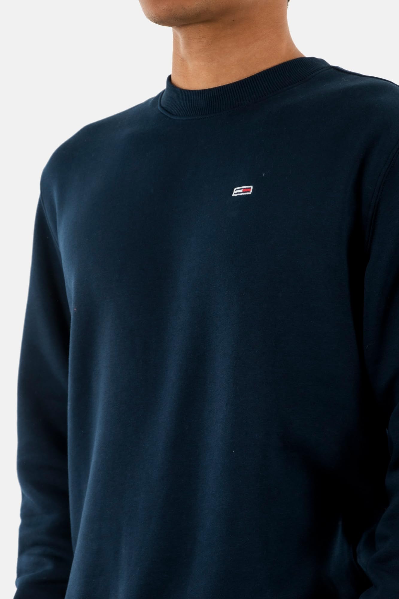 Tommy Jeans Uomo Felpa Regular Fit Flag Fleece Scollo Rotondo