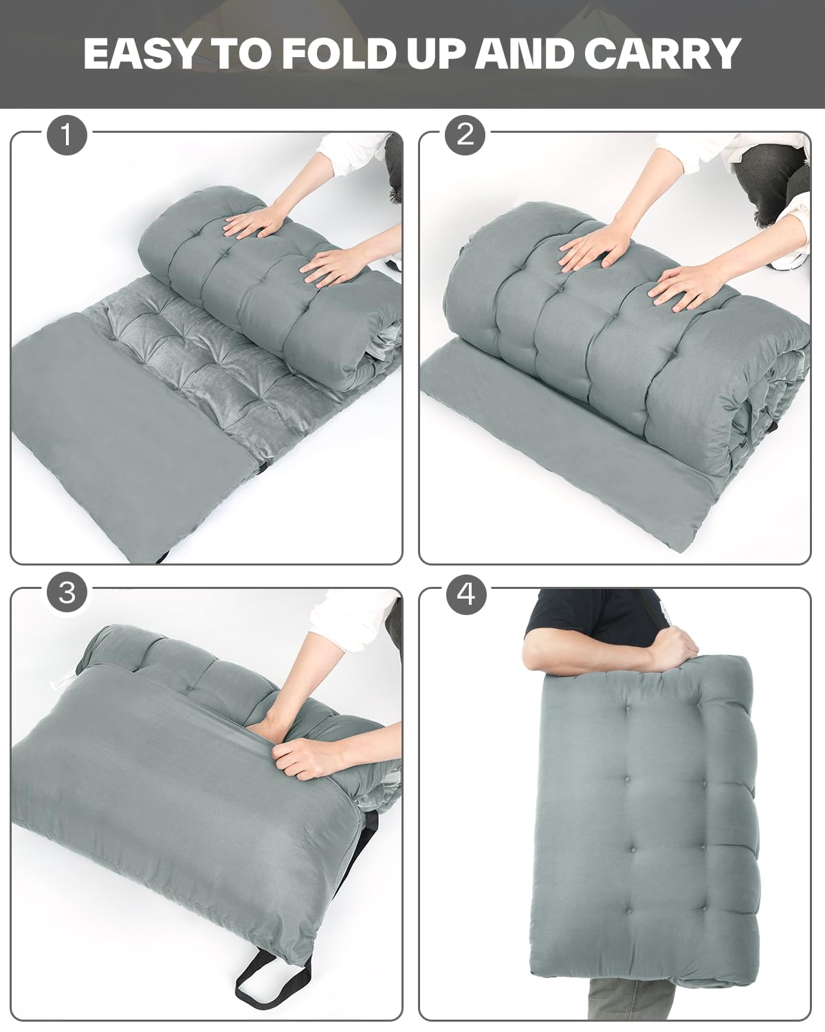 Sportneer Feldbett Auflage, 190 * 71CM 2KG Camping Matratze Mehrzweck für Feldbett Campingbett Gartenliege Sonnenliege auch Als Schlafmatte oder Reisedecke, für Camping, Garten, Outdoor