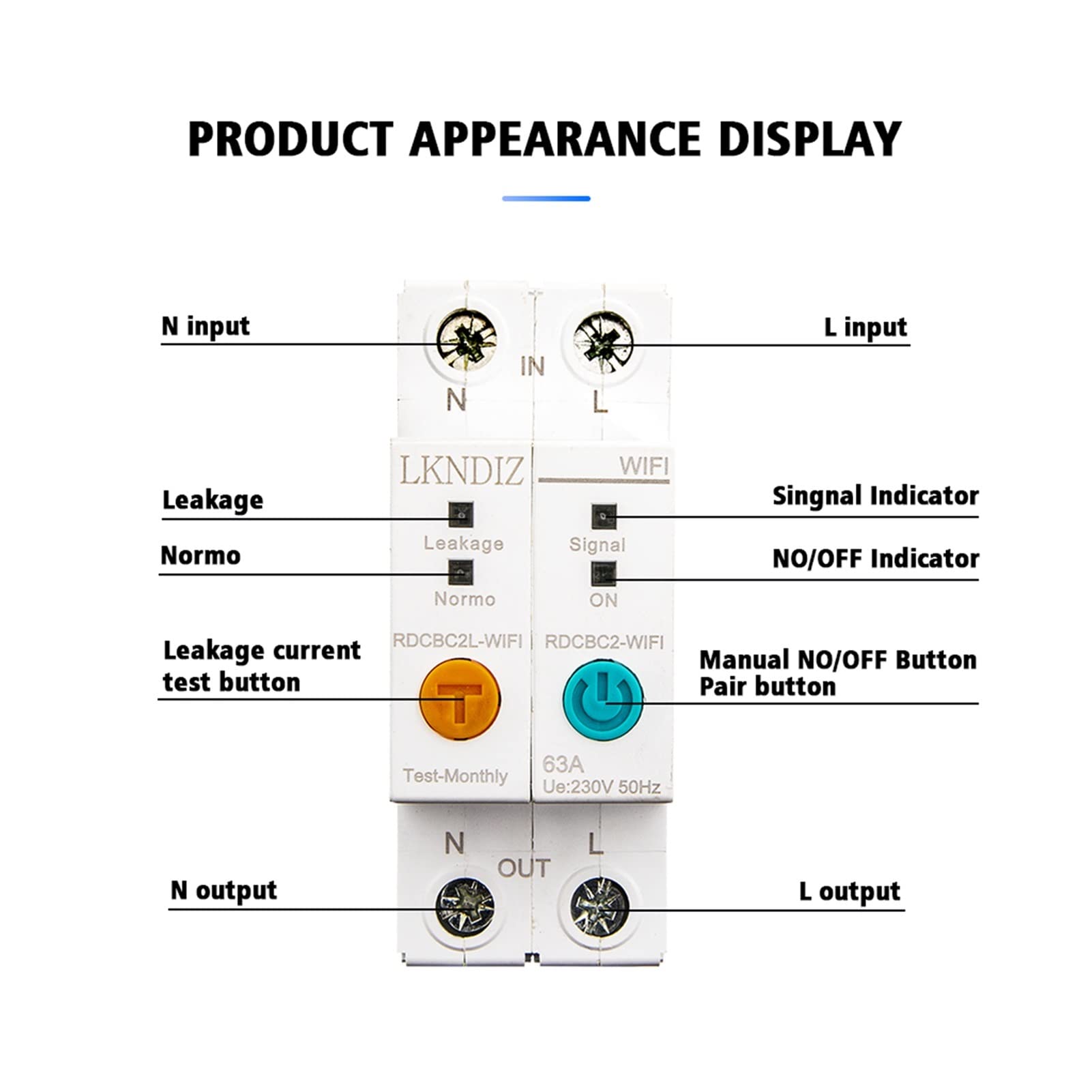 Monitores de energía Riel DIN monofásico WIFI Medidor de energía inteligente Protección de fugas Read Lea el control remoto KWH METER WATTMETER CONTROL DE VOZ Monitor de uso de electricidad Analizador