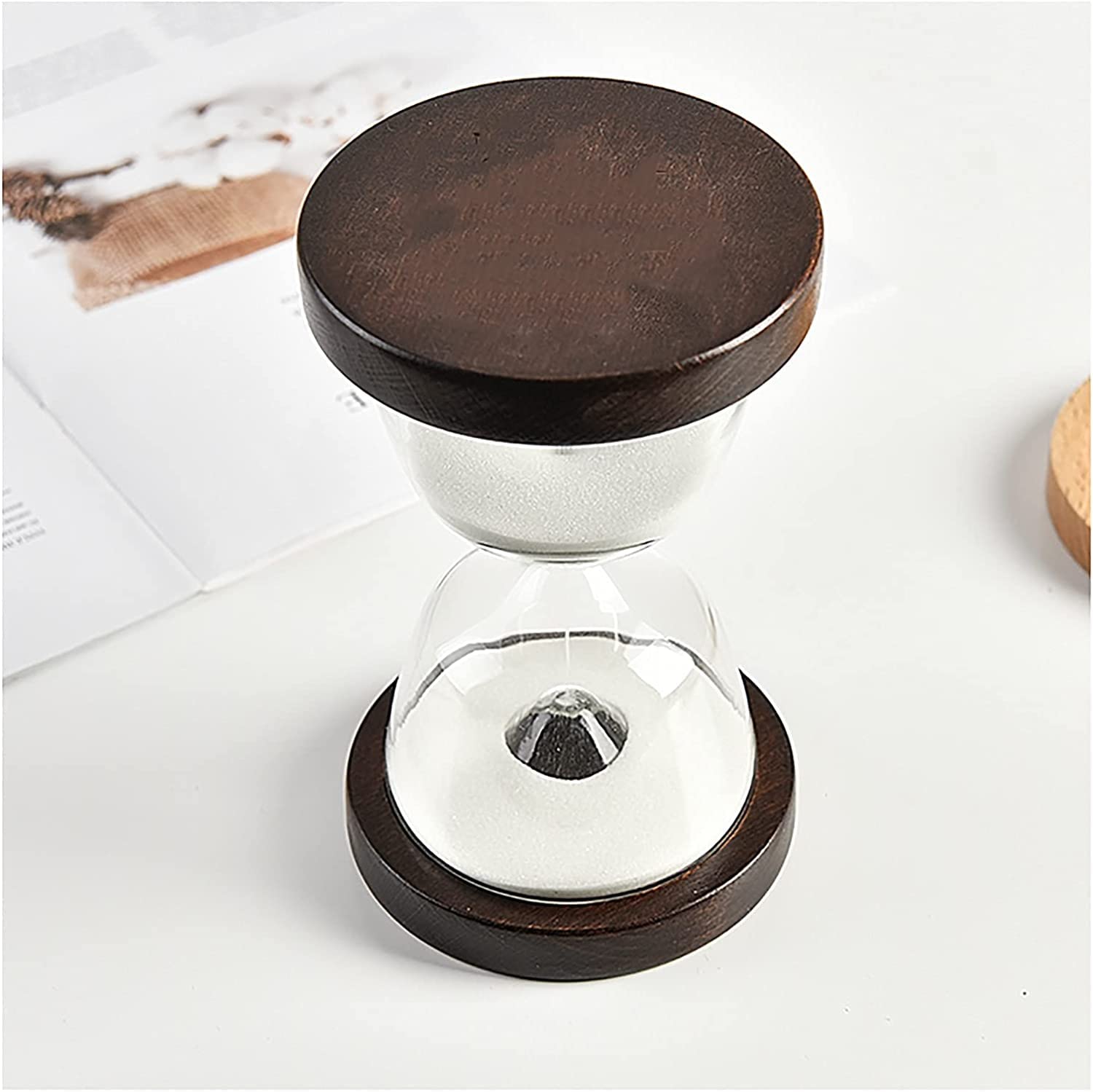 timer， Hourglass Sand Timer Clock,15 Minute Wooden Creative Decoration ​For Home Office Study Desk(Bruin)