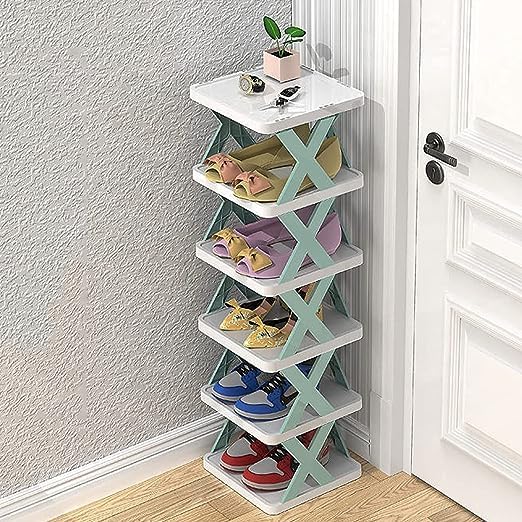 LIFEBERG Shoe Rack Foldable & Collapsible Heavy Duty Plastic Shelf