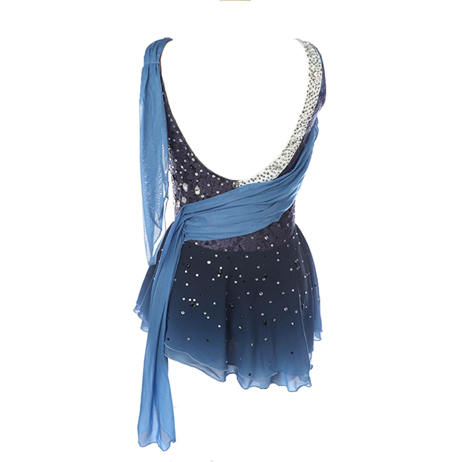 Robe De Patinage Sur Glace for Femmes, Vêtements De Danse Lyrique, Costume En Spandex, Sans Manches, Tenue D'entraînement De Patinage Sur Glace
