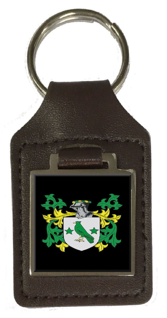 Stanton Heráldry - Llavero de Piel con Escudo de Armas, Color marrón