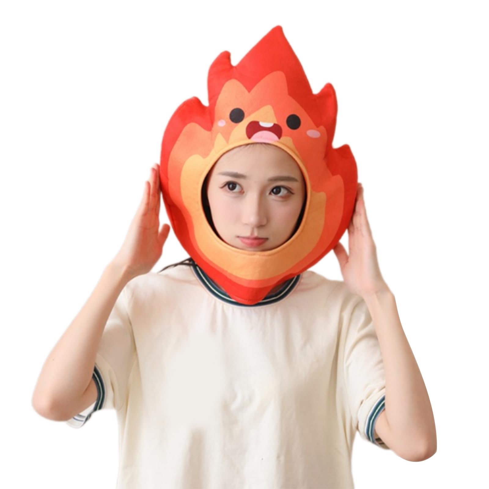 Xjdzineq Flame Shape Headgear Hat for Adults Kids Cosplay Event Theme Occasion Soft Breathable Costume School Event Accessory Photography Props Party