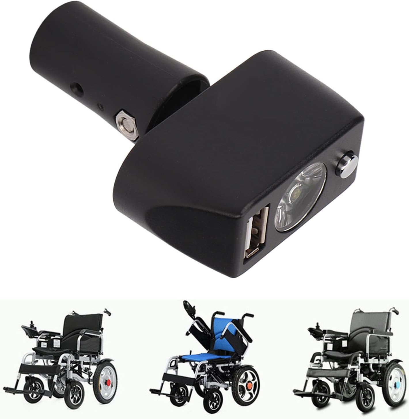 Electric Wheelchair Light 3 Pin XLR Head USB Charg Electric Wheelchair