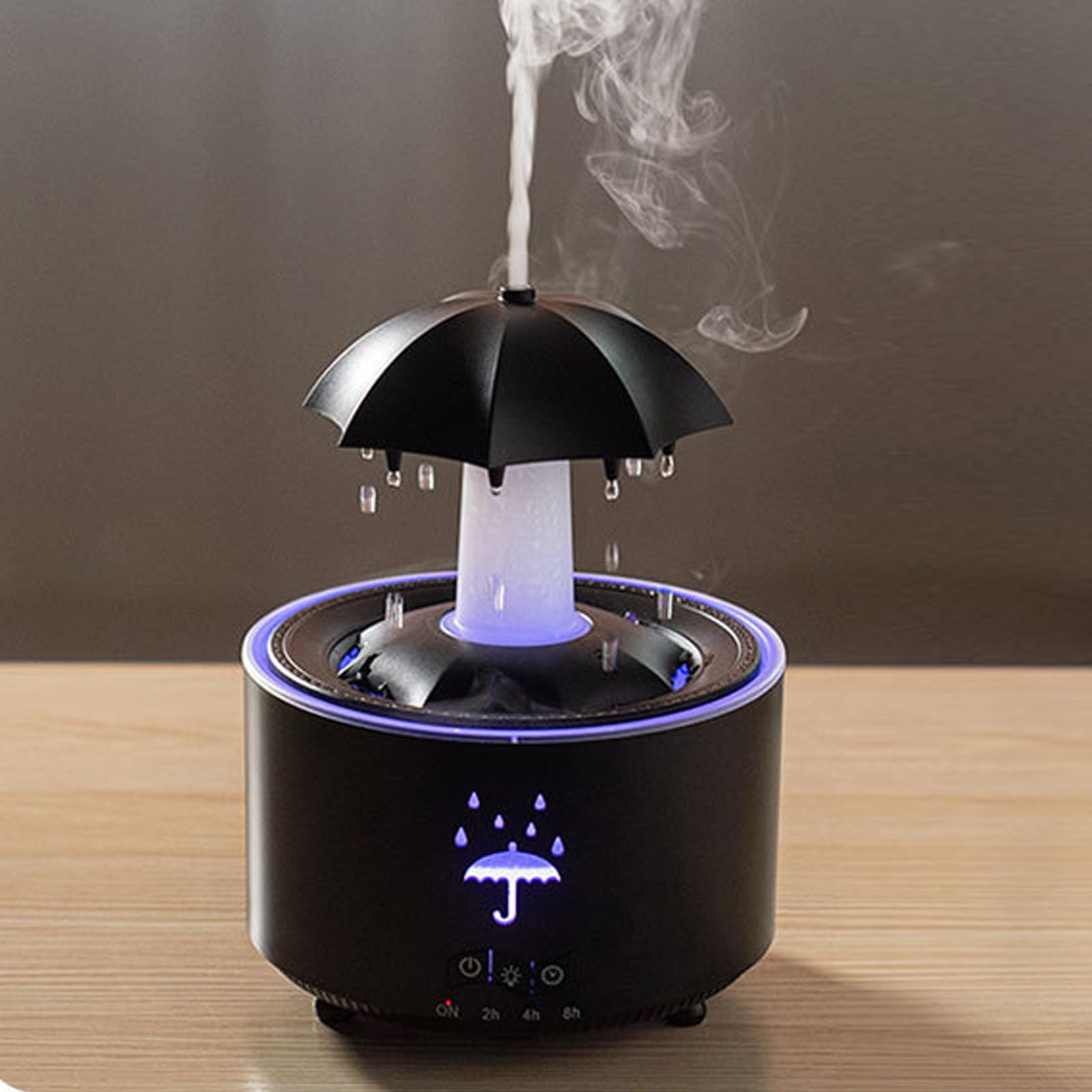 Diffusore di Aromi con Effetto Pioggia, Umidificatore e Diffusore di Oli Essenziali con Telecomando, per Casa e Ufficio