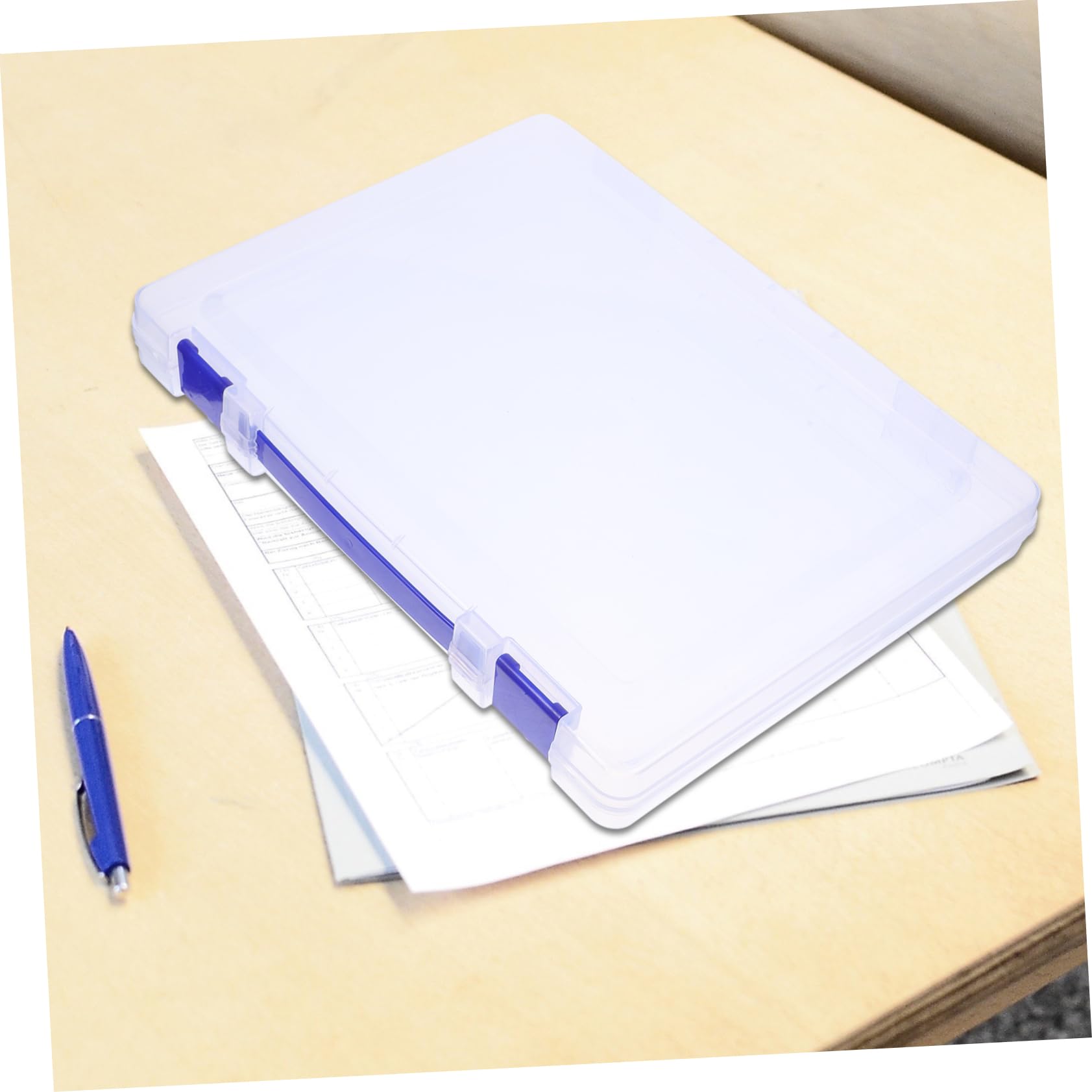 Housoutil Wear-resistant File Organizer Plastic Office Organizer Box A4 Desk Accessories