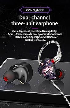イヤホン CVJ ARIA Night Elf Amazon.com: EZ EAR CVJ Night Elf Good-Looking Dual-Channel Three