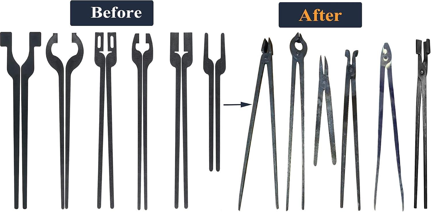 6 Set DIY Rapid Tongs Bundle Set Six Type of Tong Bundles Set Comes with 7 Stainless Steel Rivet for Blacksmith Beginner