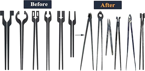 Miniatura 2 de Juego de 6 pinzas rápidas para bricolaje, juego de seis tipos de pinzas que viene con 7 remaches de acero inoxidable para principiantes de herrero