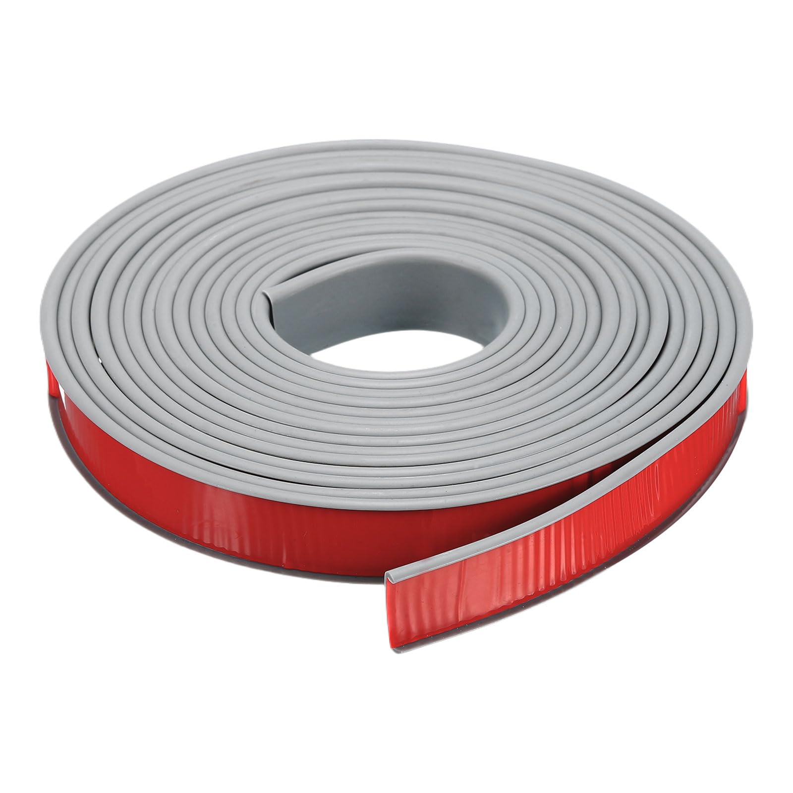 Muiltvoe U-Shape Edge Banding, 16.4ft Self-Adhesive U Channel Edge Protector TPE Flexible Furniture Edge Protector Veneer Edging Trim for Cabinet Table Shelves (14mm, Grey)