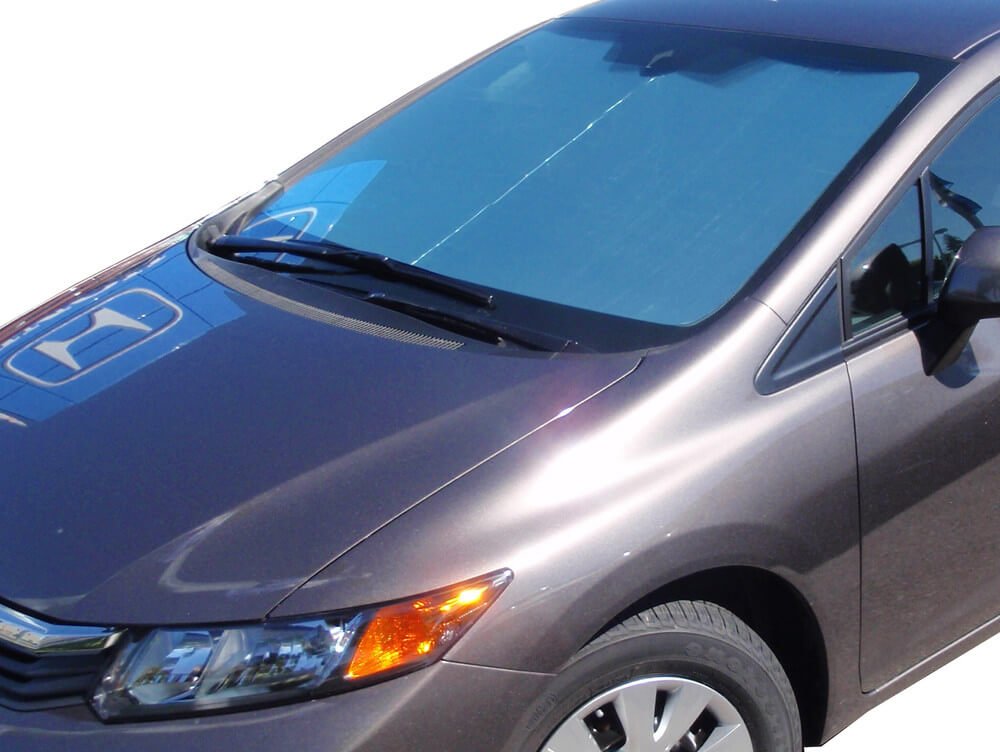 HeatShield, The Original Windshield Sun Shade, Custom-Fit for Honda Civic Sedan 2012, 2013, 2014, 2015, Silver Series